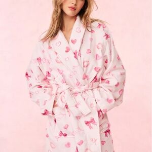 NWT XS/S LoveShackFancy Indie Cotton Bath Robe - Color: BLUSHING KISSES